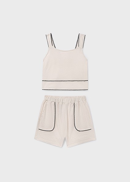 Σετ σορτς  πλέξη κοχύλι - ΜΠΕΖ 18Y